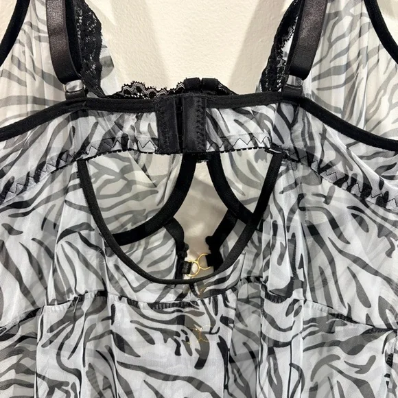 Sheer Lace Lingerie Babydoll Nightie Size 3XL Sexy Y2K - Picture 8 of 10